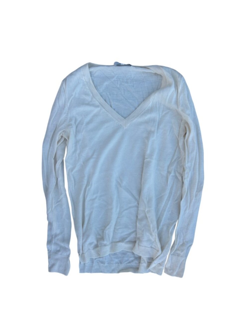 Madewell Cream V-Neck Cardigan - Long Sleeve Top